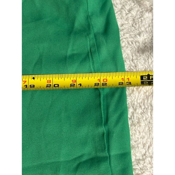 Premise Green Blouse Top Shirt Pleated Sleeves Button Front Dress Career Sz XL - Picture 6 of 7